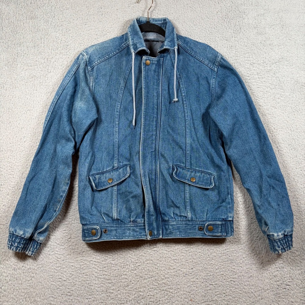 Vtg 90s Sears Boyz Denim Jacket XL 18-20 Blue Zip Up Jean Trucker Bomber Grunge